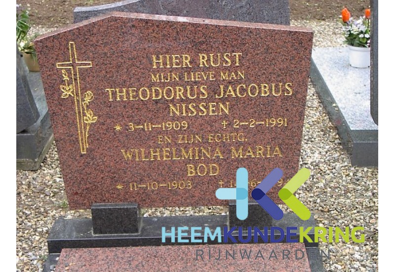 Grafstenen kerkhof Herwen Coll. HKR (29) Th. J. Nissen & W.M.Bod